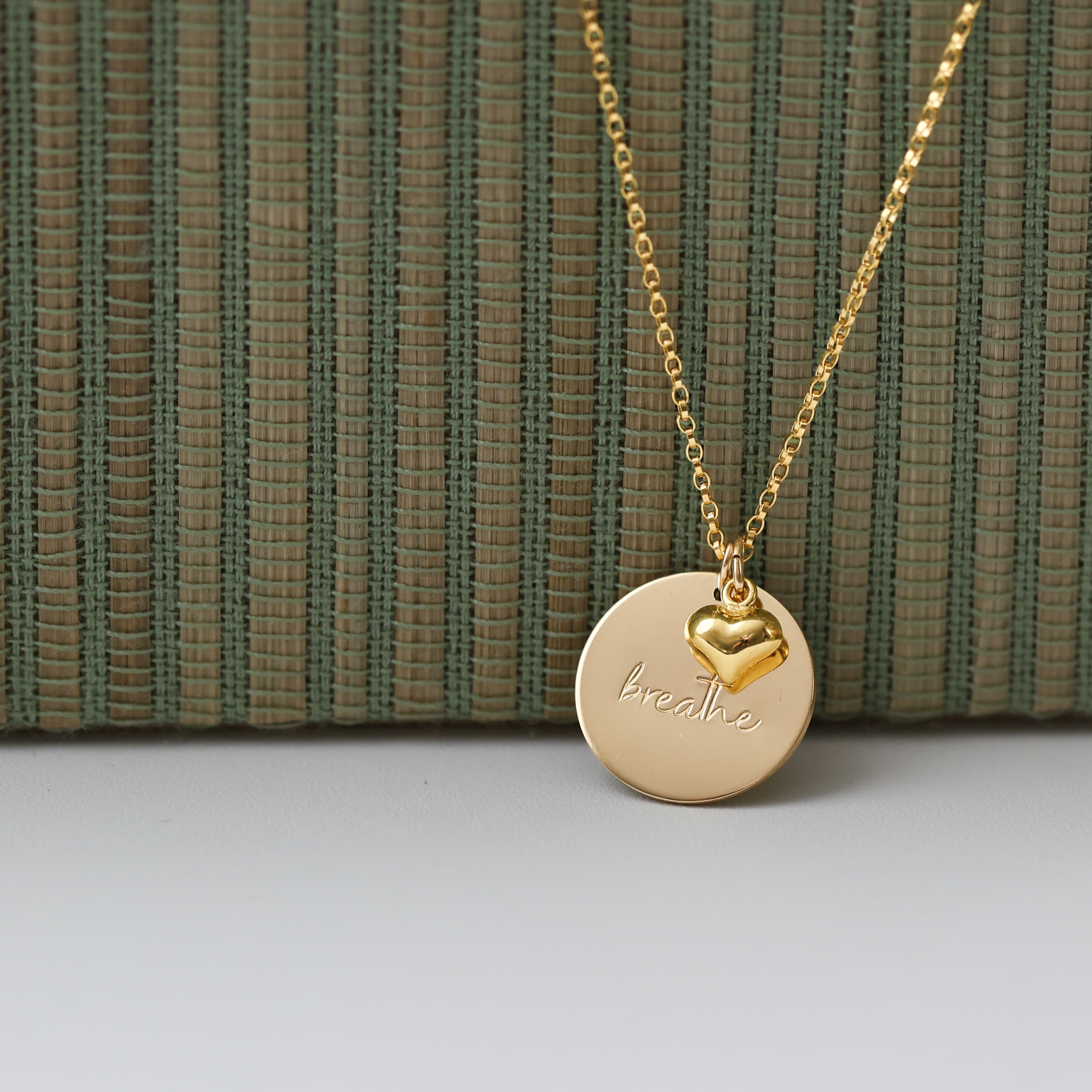 Breathe 5/8" Grounding Affirmation Necklace with YOUR Favorite Charm - Image 6