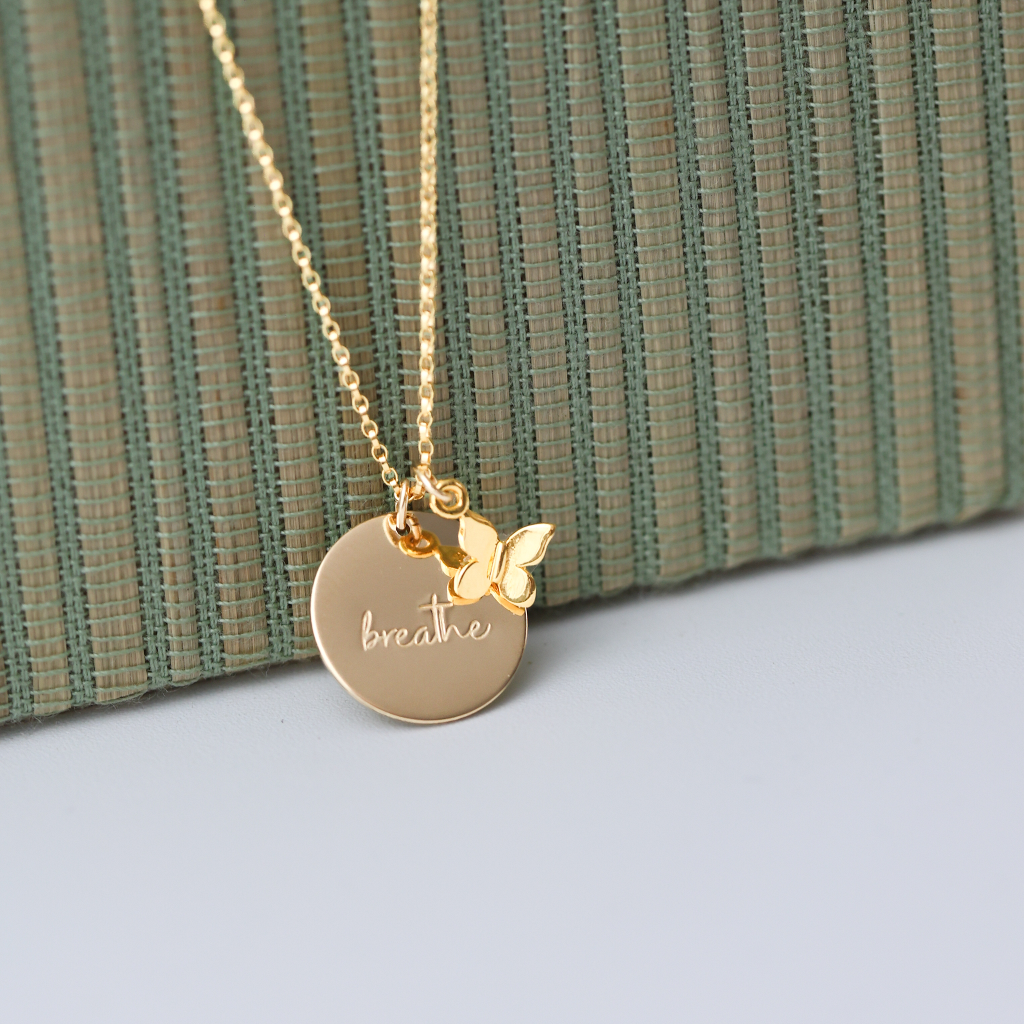 Breathe 5/8" Grounding Affirmation Necklace with YOUR Favorite Charm - Image 2