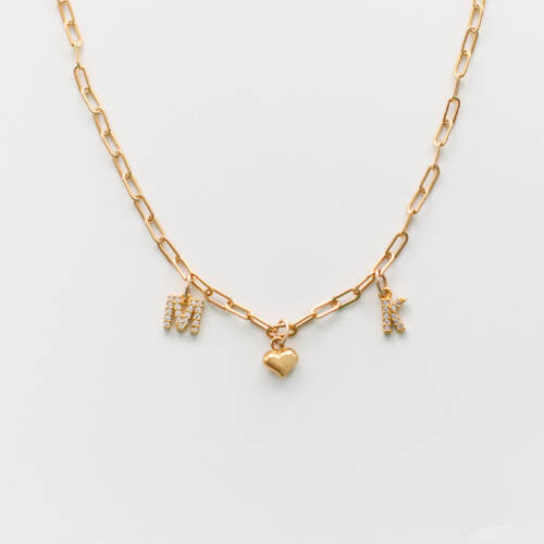 I Love You Relationship Initial Necklace