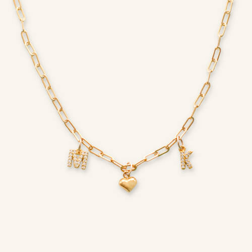 I Love You Relationship Initial Necklace