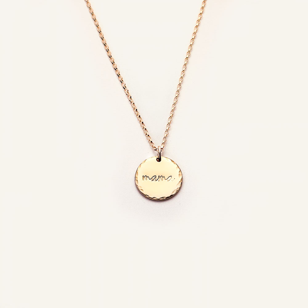 Cursive Mama 1/2" (13mm) Disc Necklace