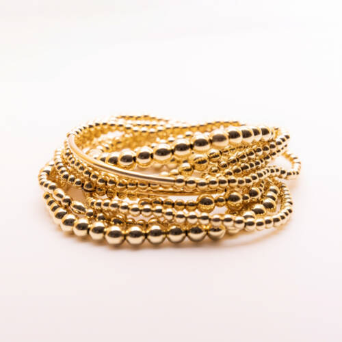 5mm Gold Filled or Sterling Silver Beaded Bracelet