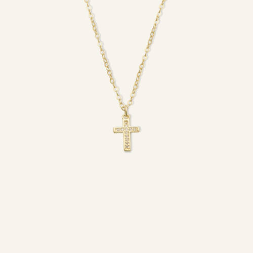 CZ Gold Filled Cross Charm